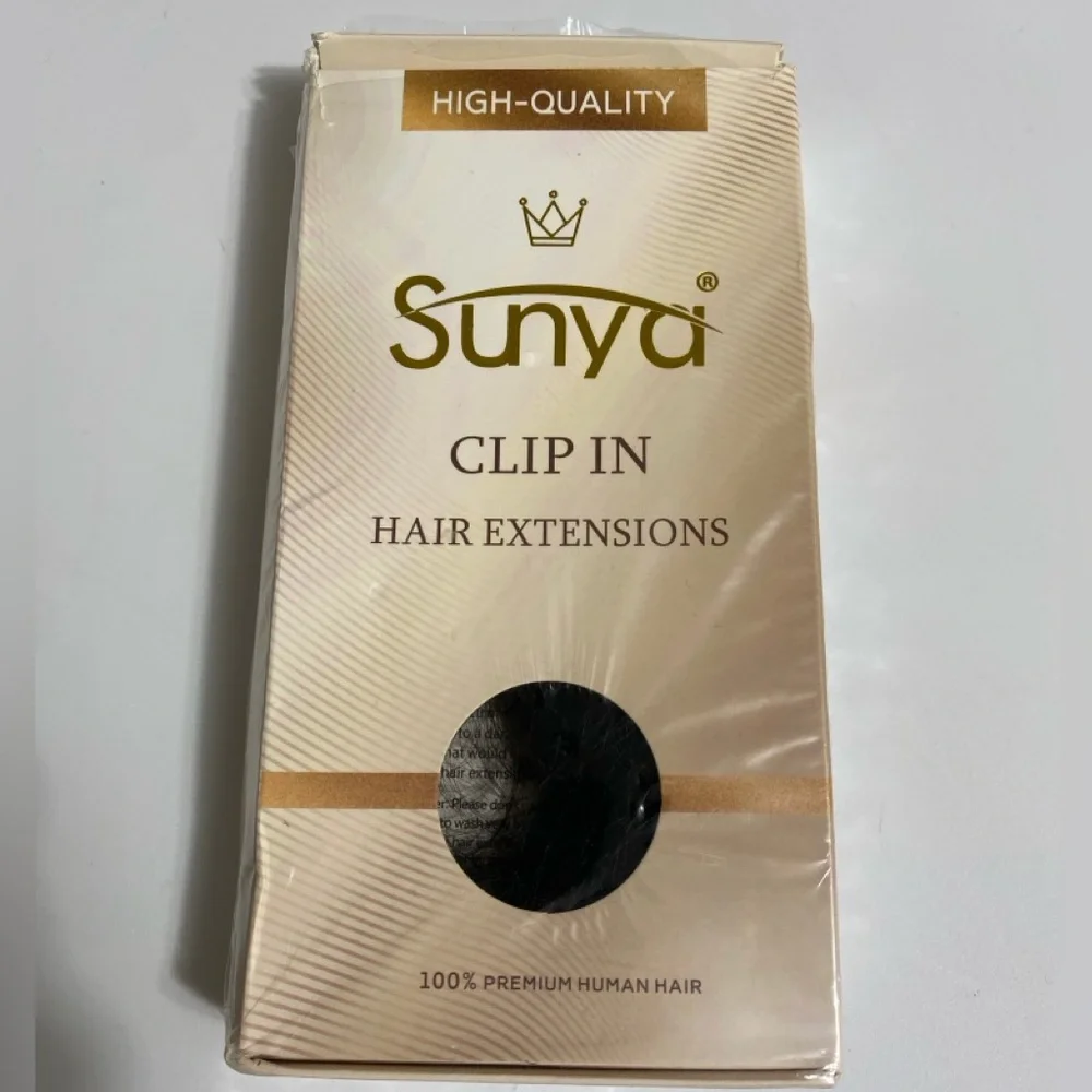 Natural Black Double Weft Clip In Remy Extensions 100% Human Hair #1B  8Pcs 120g